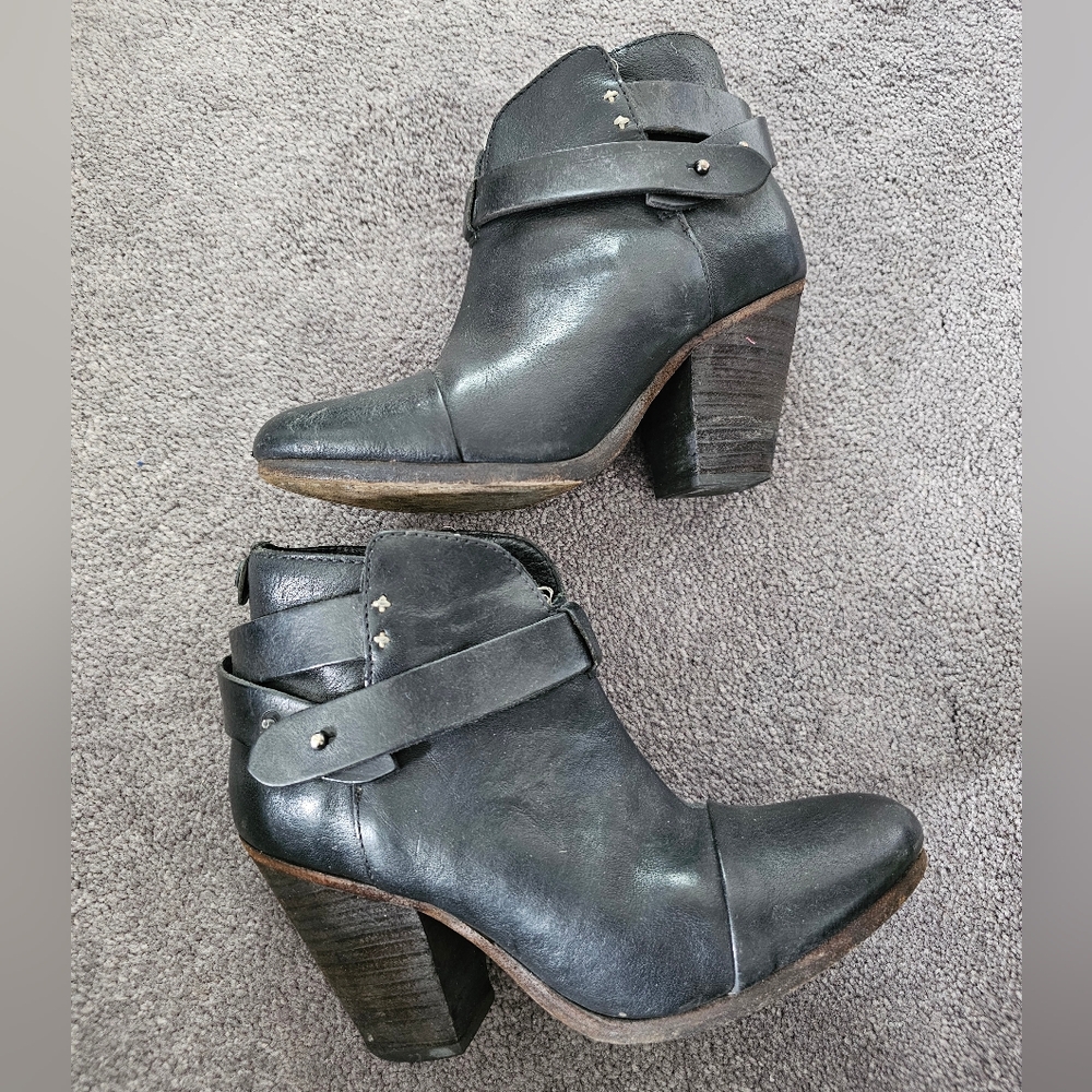 Rag & bone black leather booties